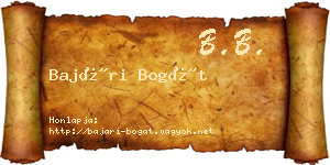 Bajári Bogát névjegykártya